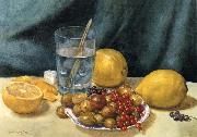 Hirst, Claude Raguet Still Life with Lemons,Red Currants,and Gooseberries France oil painting reproduction